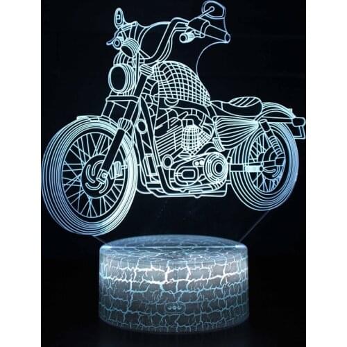 Retro motorcycle theme 3D Lamp LED night light 7 Color Change Touch Mood Lamp Christmas present Dropshippping