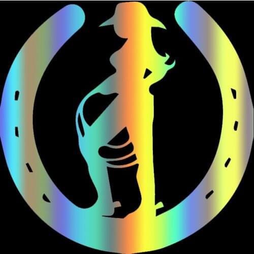S51486# Various Sizes/Colors Car Stickers Vinyl Decal Cowgirl Horseshoe Motorcycle Decorative Accessories Creative