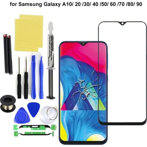 Replacement Front Glass Lens Screen LOCA Tools Kit for Samsung Galaxy A10-A90