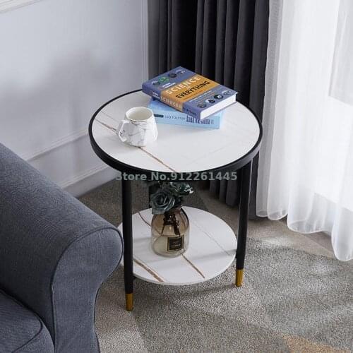 Nordic marble rock slab side table coffee table light luxury bedside table living room sofa side cabinet corner table balcony sm