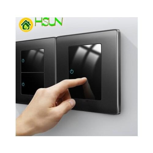 CE 86 type LED switch mirror acrylic household stainless steel jet sanding bezel panel 1 2 3 4 Gang 1 Way 2 Way EU Socket USB TV