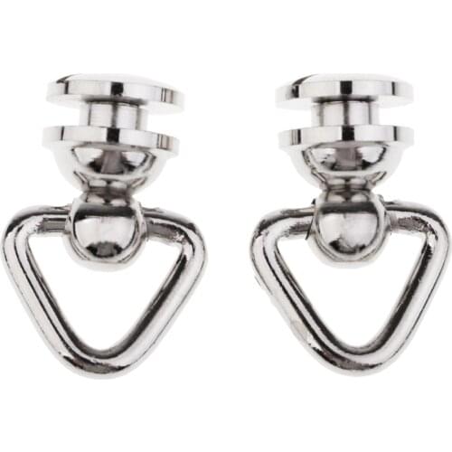 2 Pieces Triangle Rotating Ring Solid Brass Screw Rivet for DIY Leather Craft Bag Luggage