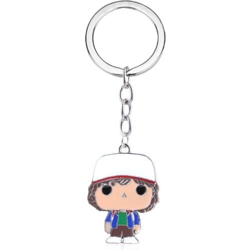 TV Series Stranger Things Dustin Henderson Cartoon Cute Enamel Alloy Key Chains Keychain Keyring Key Chain Keyfob Accessories