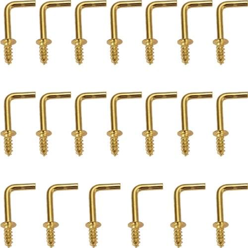 20Pcs L Style Photo Frame Hook Zinc Alloy Right Angle Screw Hooks Light Hook Dresser Cup Hook Photo Frame Hanger