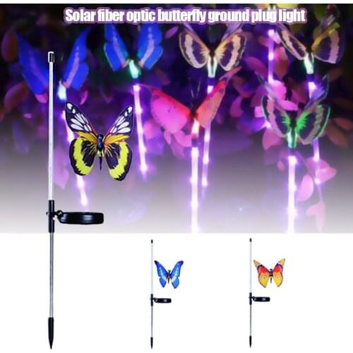 Solar Butterfly Ground Plug Light Waterproof Solar Powered butterfly Light Suitable for Garden Decoration can CSV