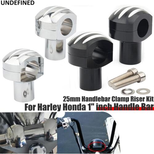Motorcycle Handlebar Clamp Riser Kit Ajustable 1" Handle Bar Riser Mount 25mm for Harley Honda Yamaha Kawasaki Suzuki Universal