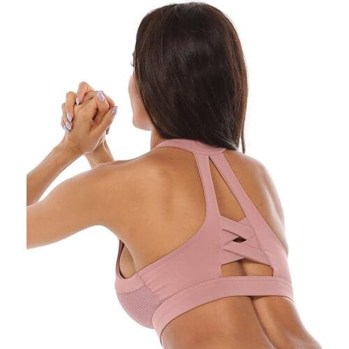 Women Shock Proof Gathering Yoga Bra Sport Bra Solid Color Gym Bra Breathable Fitness Top Lady Beauty Back Sportswear Sexy Bra