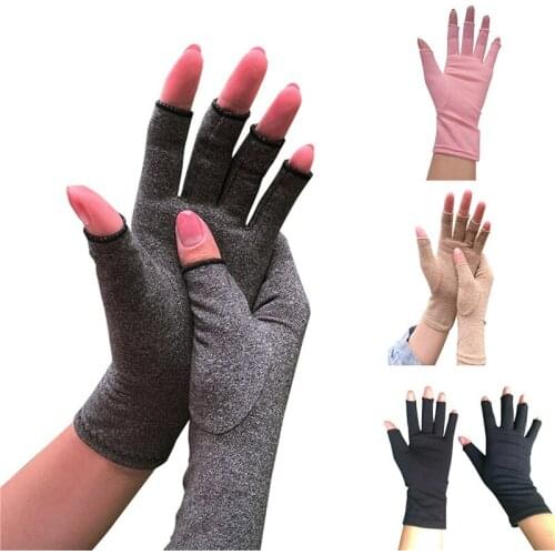 1 Pair Arthritis Gloves Premium Arthritic Joint Pain Relief Hand Gloves Therapy Open Fingers Gloves