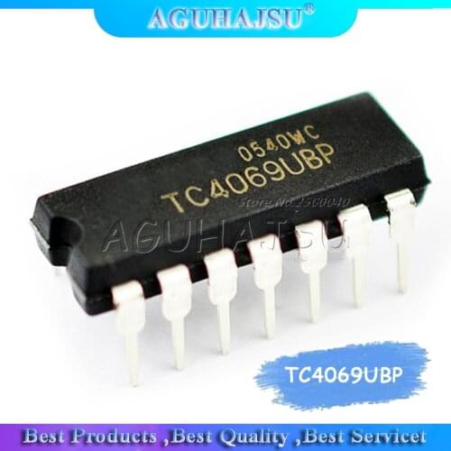 10pcs 4069 TC4069UBP CD4069 DIP14 gate / inverter IC TOS new original