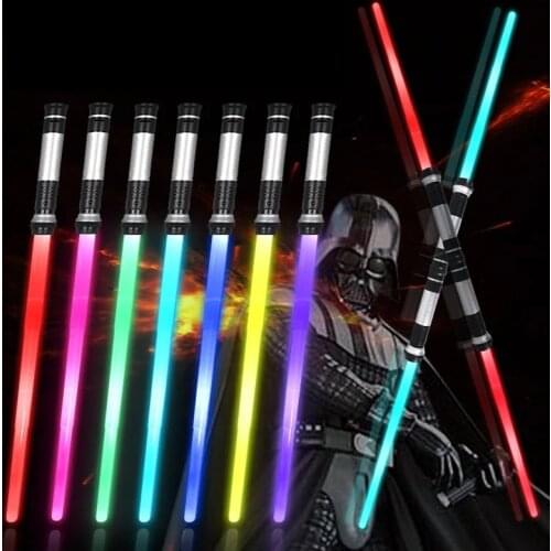 2PCS Flashing Lightsaber Toys For Children Saber Laser Sword Light Up Led Lightstick Glow In The Dark Boy Girl Birthday Gift