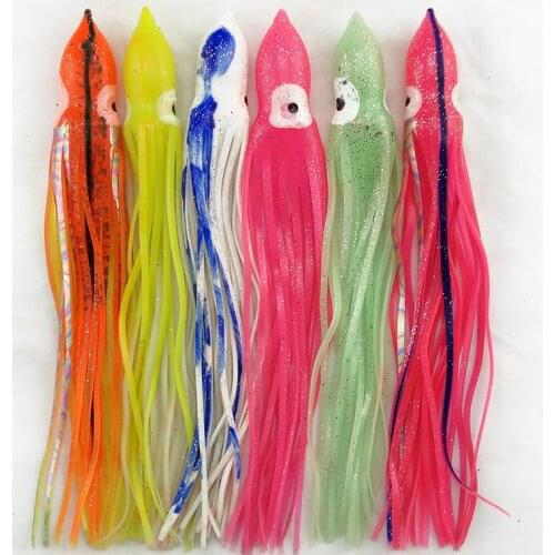 2Pcs/bag 24cm Mixed Color Fishing octopus skirt squid lure octopus Jig soft bait squid lures