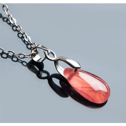 2018 Newly Arrival Women 14*8*4mm Genuine Natural Rhodochrosite Gems Stone Red Waterdrop Teardrop Charms Necklace Pendant Bead