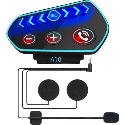 2021 New Helmet Headset 5.0 IP67 LED Motorcycle Wireless Headphone Intercom Motorbike Stereo Earphone for Cell Phone