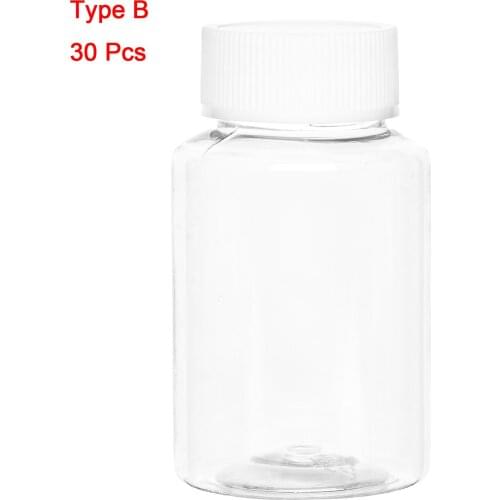 30 Clear Plastic Drinks Pots Empty Juice Bottles with Lids Sealed Milk Liquid Container Portable Disposable Storage Beverage Jar