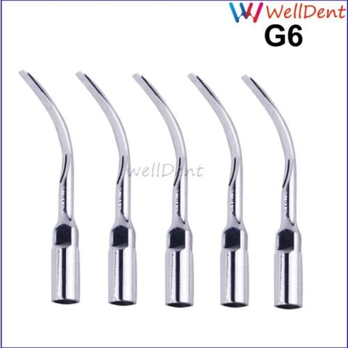 5Pcs Dental Ultrasonic Scaler Scaling Tip G6 For Woodpecker EMS Handpiece Original scaler insert