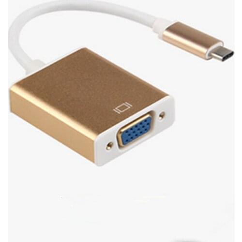 USBC to VGA Adapter USB 3.1 Type C Male to Female VGA Converter Cable 1080P FHD for Macbook 12 inch Chromebook Pixel Lumia 950XL