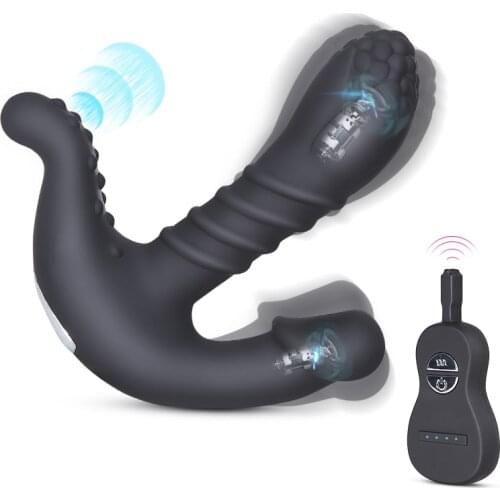 Vibrating Prostate Massager Men Anal Plug Dildo Vibrator Remote Control Anal Vibrator Powerful Motors Silicone Sex Toy for Adult