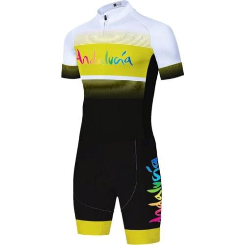 Andalucia cycling skinsuit 2021 breathable quick dry ropa ciclismo jumpsuits men triathlon suit 20D gel tenue cyclisme homme