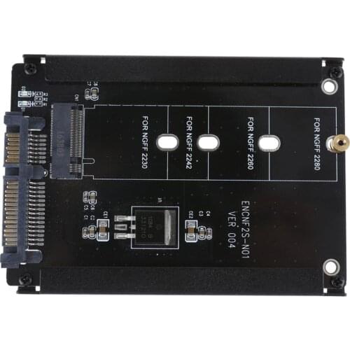 Black Metal Case B+M key M.2 SSD to 2.5 SATA 6Gb/s Adapter Card with Enclosure Socket for NGFF m2 Adapter