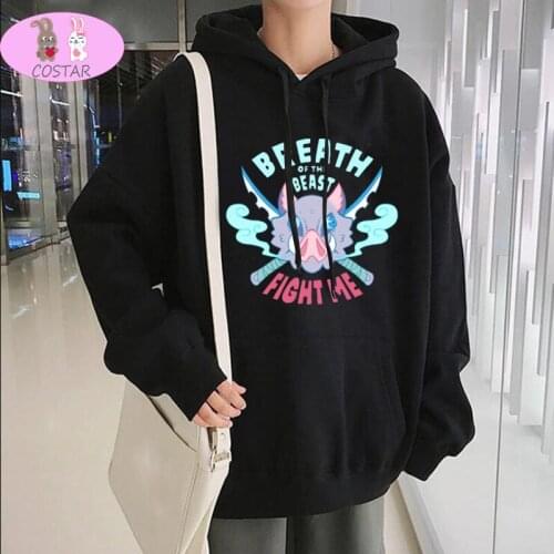 COSTAR Hot Anime Demon Slayer Hashibira Inosuke Printed Fashion Hoodies Pullover Harajuku Hooded Sweatershirt Unisex