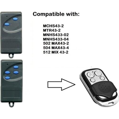 For 502 MAX43-2, 504 MAX43-4 Compatible garage door Remote Control 433.92MHz