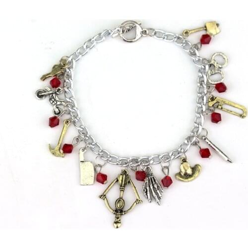 Dongsheng The Walking Dead Charm Bracelet Vintage Punk Jewelry Arrow axe Accessories Best Friend Bracelet Jewelry -25