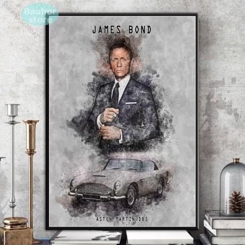 James Bond Art Poster 007 Movie Actor Posters and Prints Wall Art Decoration Canvas Painting Kids Room Home art decor