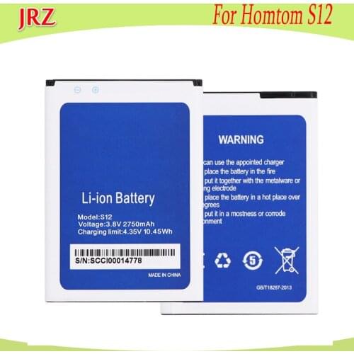 JRZ 3.8V 2750mAh For Homtom S12 battery High Quality For Homtom S12 Replacement Batteries Bateria