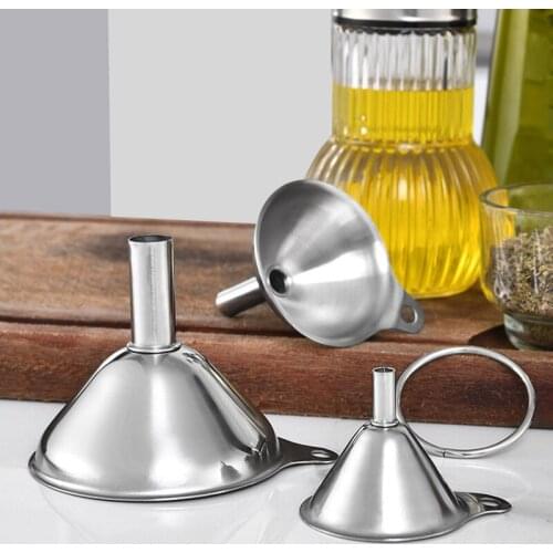 Canning Funnel Stainless Steel Wide Mouth Canning Funnel Hopper Filter Leak Wide-Mouth Can For Oil Wine Kitchen Cooking Tools