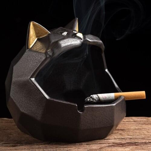 Creative Cute Animal Ashtray Ceramic Household Personality Anti-fly Ash Car Office Ashtray Home Decoration Storage Ornaments