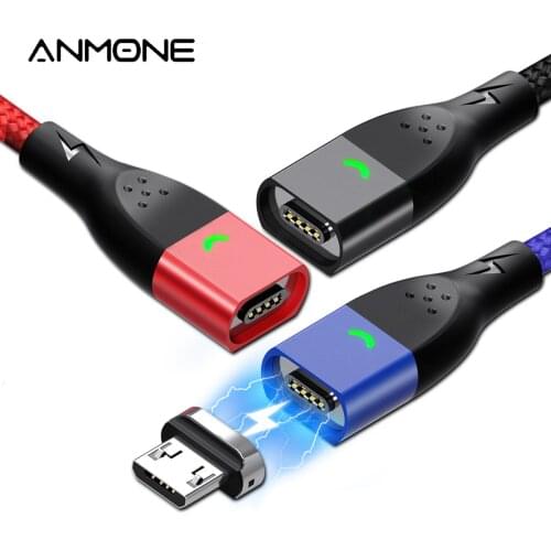 ANMONE 3A Magnetic Cable Fast charging Micro USB Cable Magnet Charger Cord For Xiaomi OPPO VIVO Mobile Phone Charge Data Cable