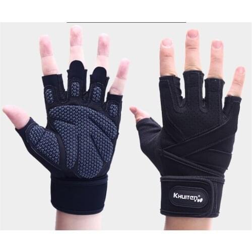 Fingerless gloves Dumbbell gloves Half finger Men Antiskid Barbell Weightlifting