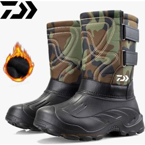 Men Winter Boots Warm Waterproof Sneakers 2021 Outdoor Activities Fishing Snow Daiwa Boots Male Footwear Men Shoes Fishing Boots