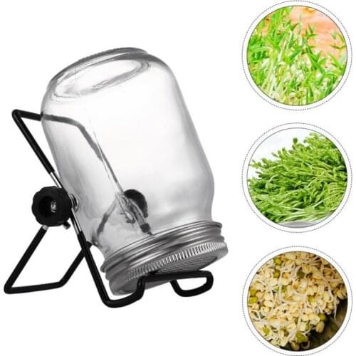 Seed Sprouter Jar Sprouting Jar Kit For Home Kitchen Garden Stainless Steel Lid Mason Germination Pot Holder Strainer Filter Set
