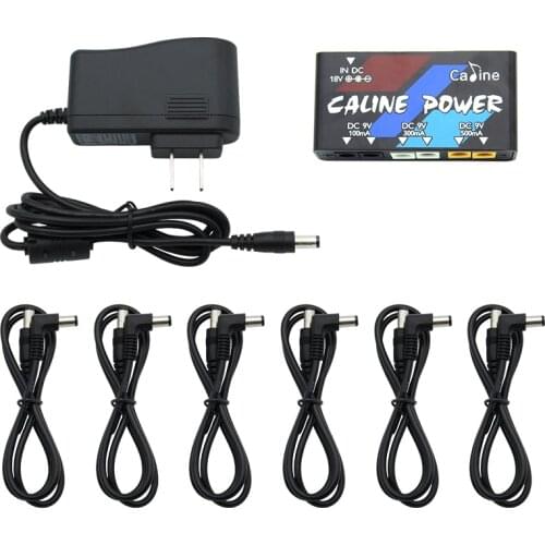 New Arrival Caline CP-02 Mini Multiple Outputs Guitar pedal Power 18V 6 9V Output Portable Short Circuit Protected 6pcs Cable