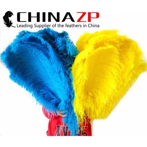 CHINAZP Factory Wholesale 60-65cm(24-26inch) 50pcs/lot Top Quality Dyed Mix Colors Bulk Ostrich Feathers