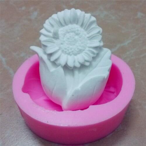 Great-Mold 3D Sun Flower Silicone Soap Mould DIY Silicone Mold for Soap Sugar Craft Molds