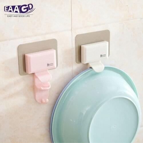 Plastic Washbasin Hook Wall Basin Hook Without Scar Washbasin Towel Umbrella Hook Hanger for Bathroom Creamy
