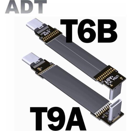 USB Type-C Ribbon Cable Flat EMI shielding FPC Cable USB 3.1 Type C 90 degree Angle Connector up downward 5cm-3m USB 3.1