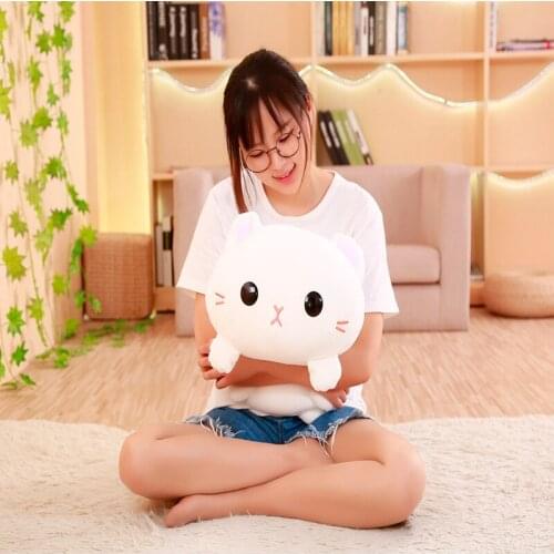 35/45cm Kawaii Lying Cat Plush Soft Pillow Cute Stuffed Animal Toys Doll Lovely Toys for Kids Girls Valentines Birthday Gift