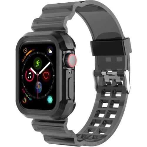 Newest Transparent Sport Belt For Apple Watch Band Series 1 2 3 4 5 6 Se Rubber Case For Iwatch Strap 38mm 40mm 42mm 44mm