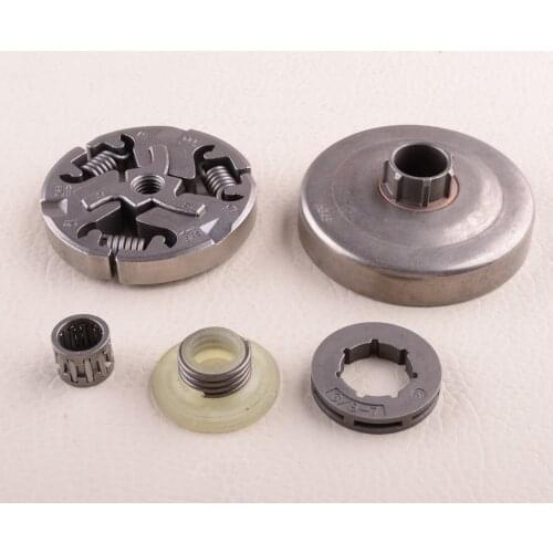 Silver 3/8"-7 Clutch Drum Rim Sprocket Kit Fit for Husqvarna 355 357XP 357 359 EPA Chainsaw 537103401 503934871 587691701