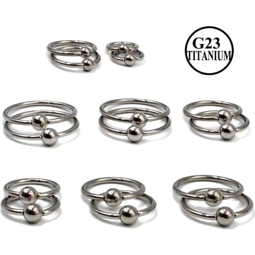 1PC G23 Solid Titanium Captive Bead Ring Ear Hoop Nose Ring Ear Tragus Cartilalge Piercing Nipple Ring Body Jewelry Earring