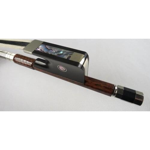 Strong and Balance,France style snakewood 4/4 bass bow.white+black+white #7333