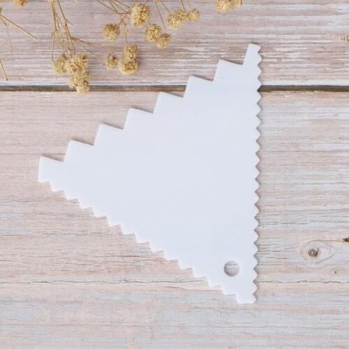 Tri-Angle Sawtooth Shape Plastic Cake Smoother Cake Cream Scraper Classic Fondant Tools Cake Decorating Tools