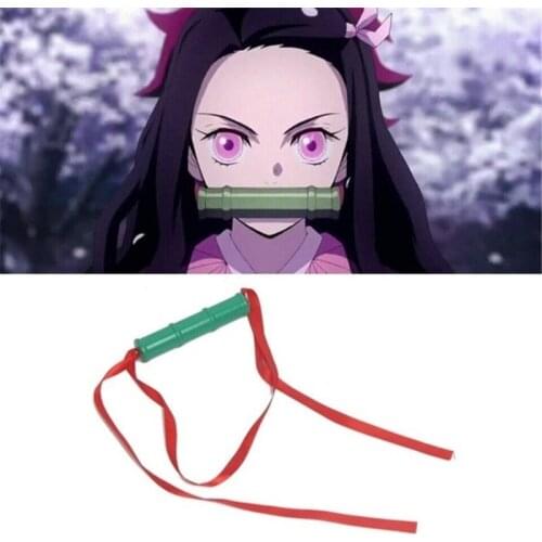Japanese Anime Demon Slayer: Kimetsu no Yaiba Cosplay Prop Bamboo tube Kamado Nezuko Woman Bamboo Mouth Sticks