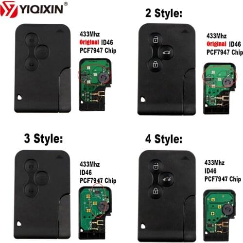 YIQIXIN 3 Button Smart Key Card 433Mhz ID46 PCF7926 PCF7947 Chip For Renault Megane 2 3 Scenic Grand 2003-2008 Remote Car Key