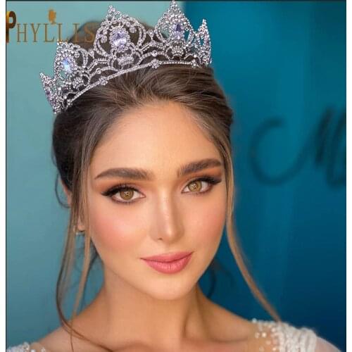 A152 Luxury Zircon Tiaras and Crowns Bridal Wedding Hair Jewelry for Women Party Bride Bridesmaid Headpiece Crystal Hair Jewelry