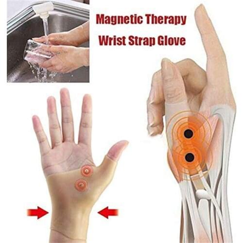 1PC Magnetic Therapy Wrist Hand Thumb Support Gloves Silicone Gel Arthritis Pressure Corrector Massage Pain Relief Gloves