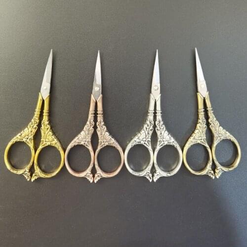 1Pc Stainless Steel Vintage Retro Sewing Scissors Clippers Embroidery Dressmaker Fabric Craft Cutting Shears Needlework Scissors